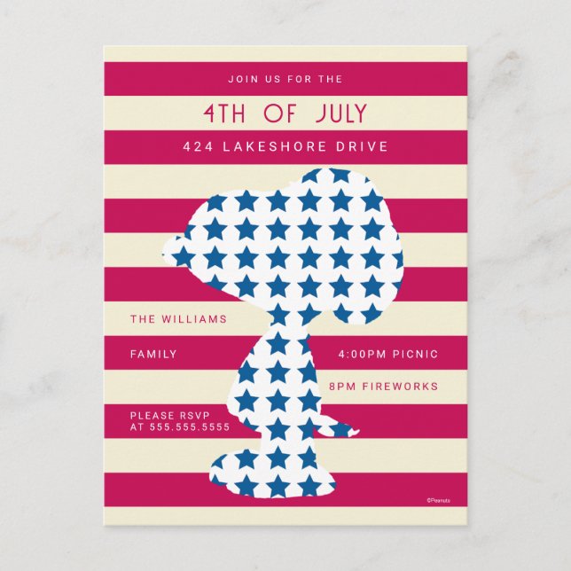 Postal Snoopy Vintage Stars & Stripes (Anverso)