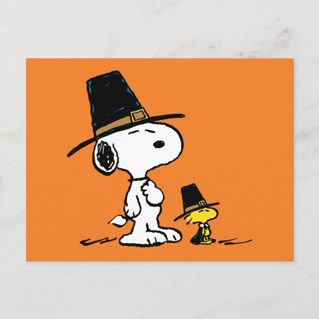 Postal Snoopy y Woodstock Peregrino (Anverso)
