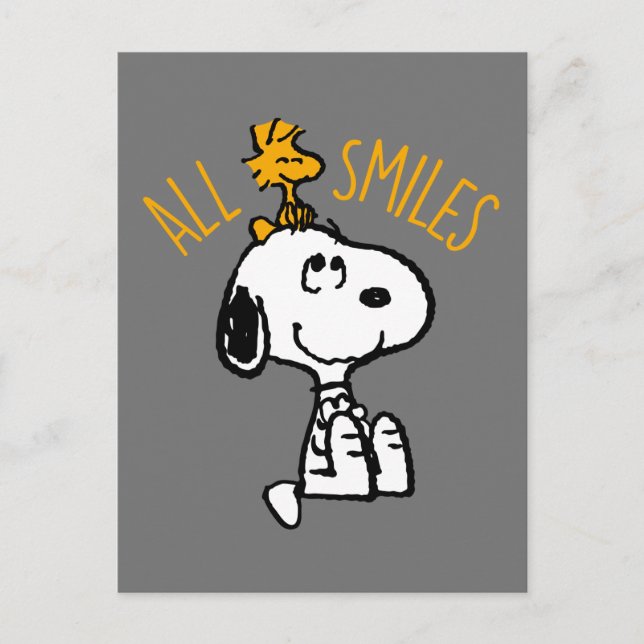 Postal Snoopy y Woodstock - Todas las Sonrisas (Anverso)