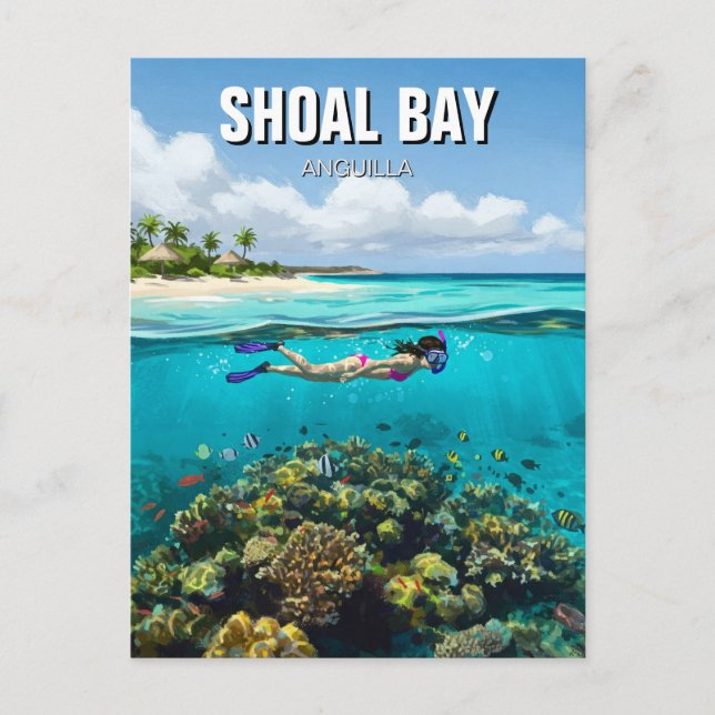 Postal Snorkeling en Shoal Bay Anguila Viaje (Anverso)