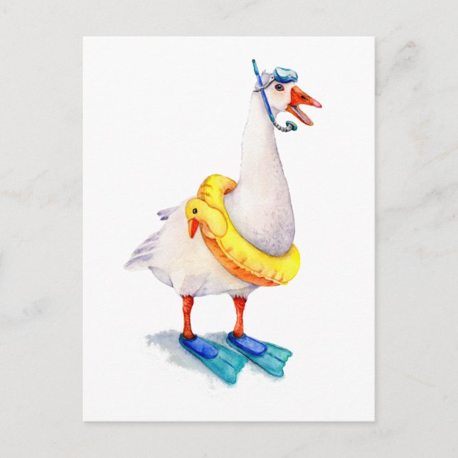 Postal Snorkeling White Goose (Anverso)