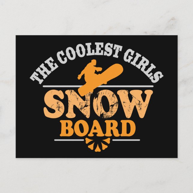 Postal Snowboard Chicas más fríos (Anverso)