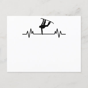 Postal Snowboard Heartbeat Gracioso Deporte Snowboard Reg