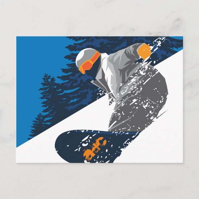 Postal Snowboard, Mountain, deportes extremos (Anverso)