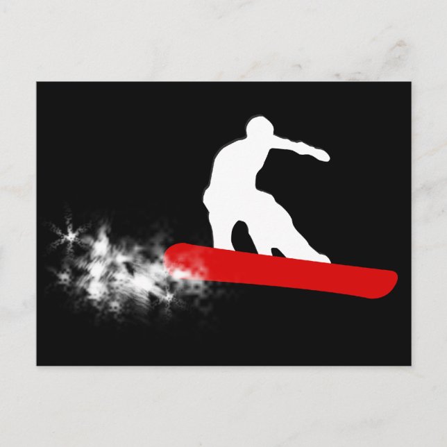 Postal snowboard, rastro de polvo. (Anverso)