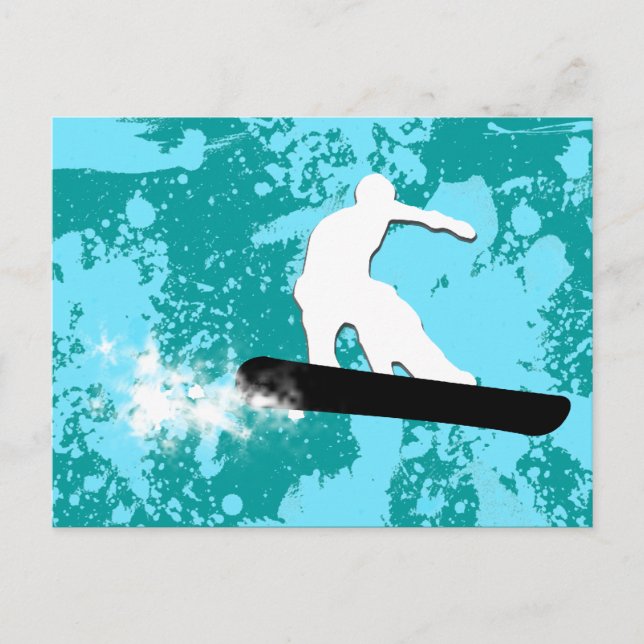 Postal snowboard, rastro de polvo. (Anverso)