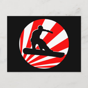Postal snowboard : rayos rojos
