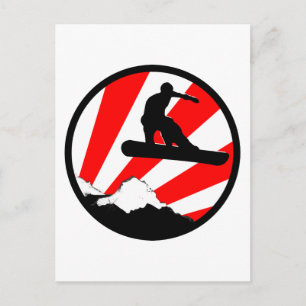Postal snowboard : rayos rojos