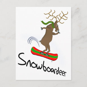 Postal Snowboardeer Gracioso Reno Snowboarding