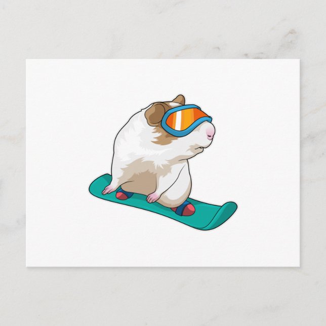 Postal Snowboarder de cerdo guineano (Anverso)