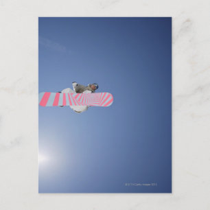Postal Snowboarder volando por el aire