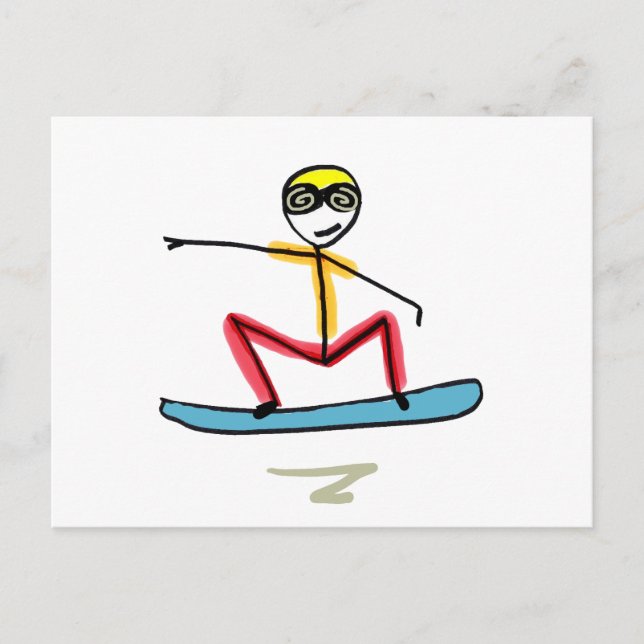 Postal Snowboarding Stickman (Anverso)