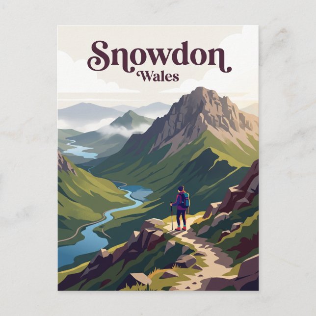 Postal Snowdon (Yr Wyddfa) Gales (Anverso)