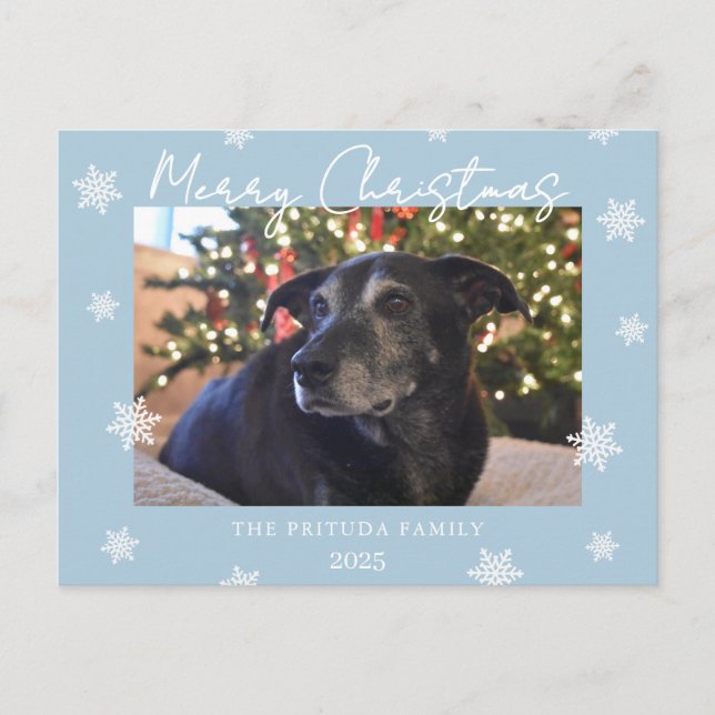 Postal Snowflake Merry Christmas Family Photo Holiday (Anverso)