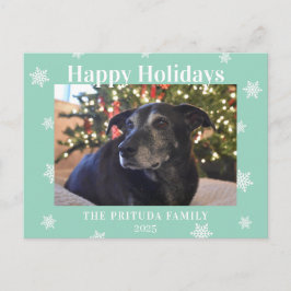 Postal Snowflake Modern Family Photo Holiday