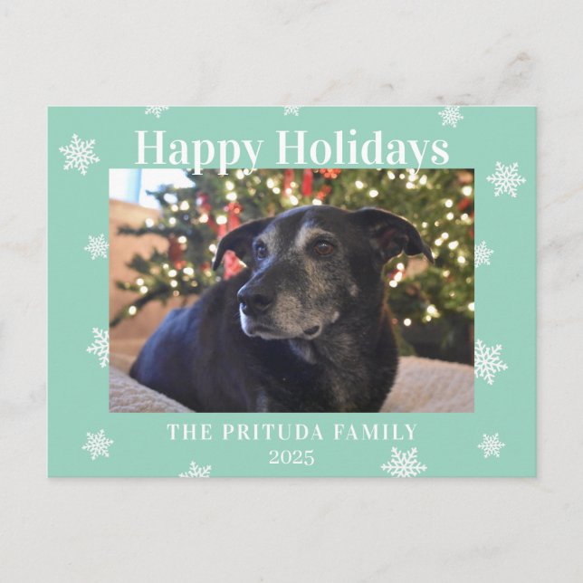 Postal Snowflake Modern Family Photo Holiday (Anverso)