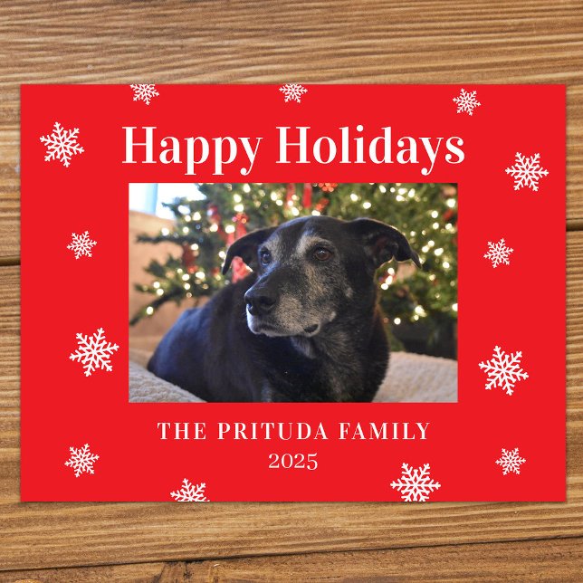 Postal Snowflake Modern Family Photo Holiday (Subido por el creador)