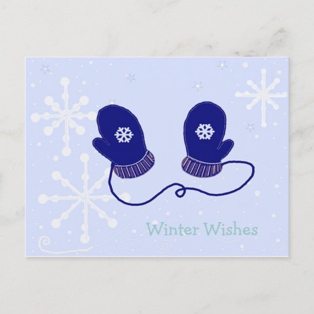 Postal Snowflakes and Mittens (Anverso)