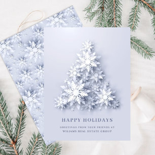 Postal Snowflakes Christmas Tree Greet Holiday Card