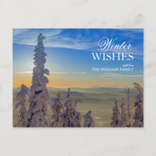 Postal Snowghosts con un morgana del fata en fondo