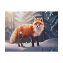 Snowley Winter Fox Postcard
