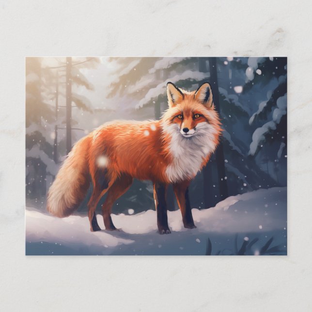 Postal Snowley Winter Fox Postcard (Anverso)