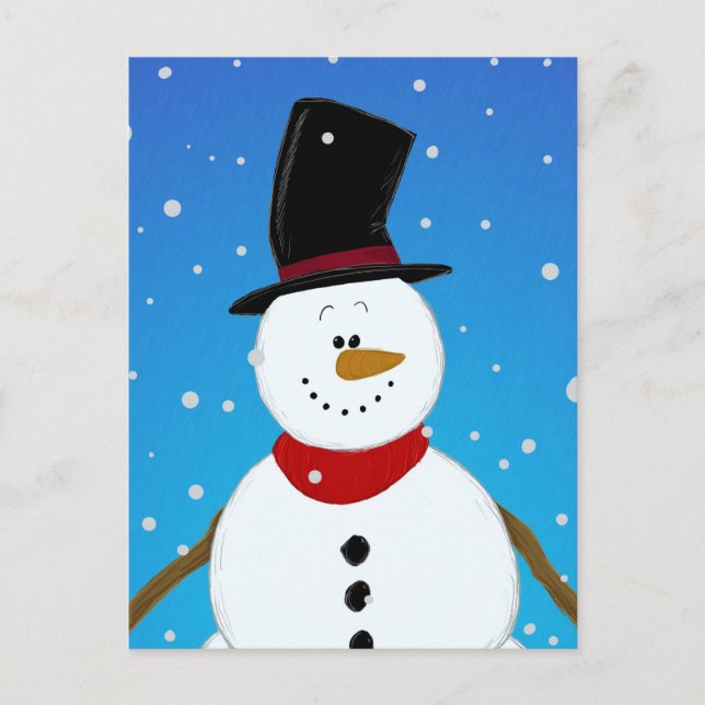 Postal Snowman - Azul (Anverso)