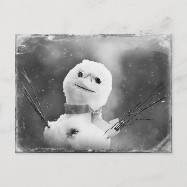 Postal Snowman blanco y negro (Anverso)