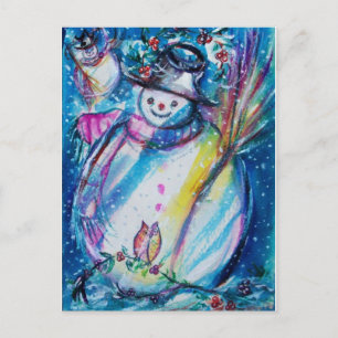 POSTAL SNOWMAN CON OWL