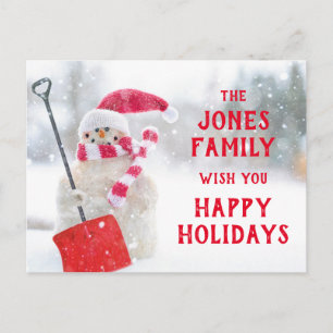 Postal Snowman con Shovel