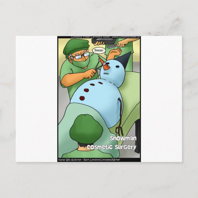 Postal Snowman Cosmetic Cirugía Graciosa Regalos Tees (Anverso)