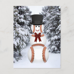 Postal Snowman de béisbol