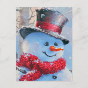 Postal Snowman en los bosques