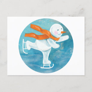 Postal Snowman Ice Skater