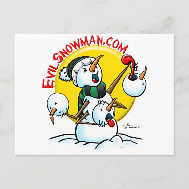 Postal snowman malvado (Anverso)