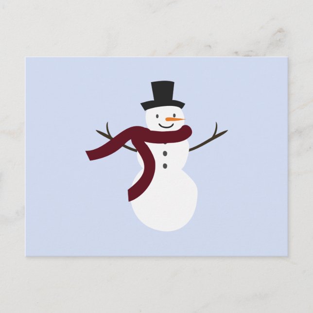 Postal Snowman Modern Family Holiday Card (Anverso)