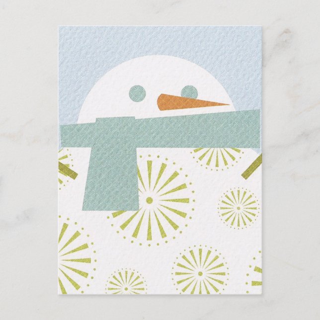 Postal Snowman para invierno (Anverso)