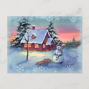 POSTAL SNOWMAN & SNOWFLAKES DE SHARON SHARPE