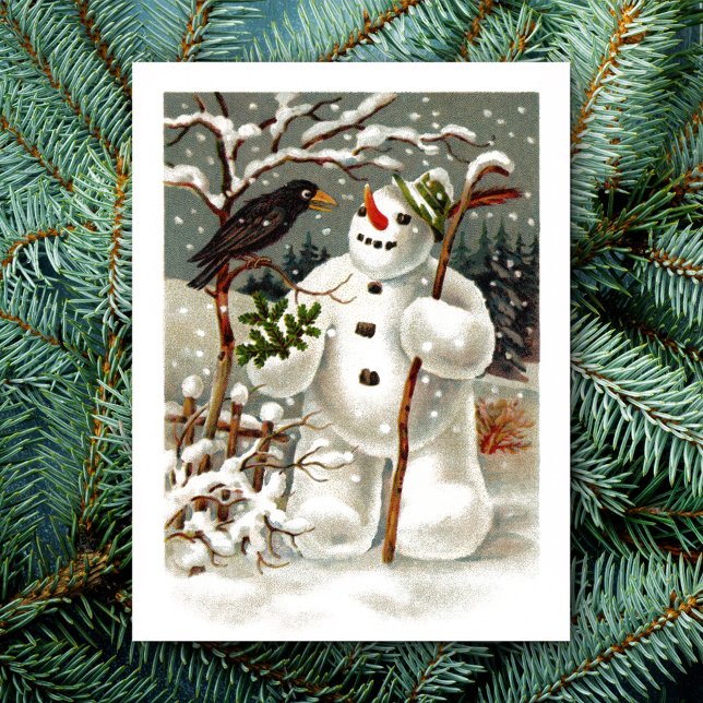 Postal Snowman y Crow Postcard (Subido por el creador)