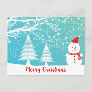 Postal Snowman Y Resumen De Las Copas De Nieve