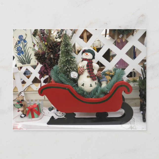 Postal Snowman y Sleigh (Anverso)