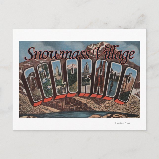 Postal SnowMass, Colorado - Grandes Escenas de letras (Anverso)