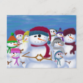 Postal Snowmen lindo y caprichoso