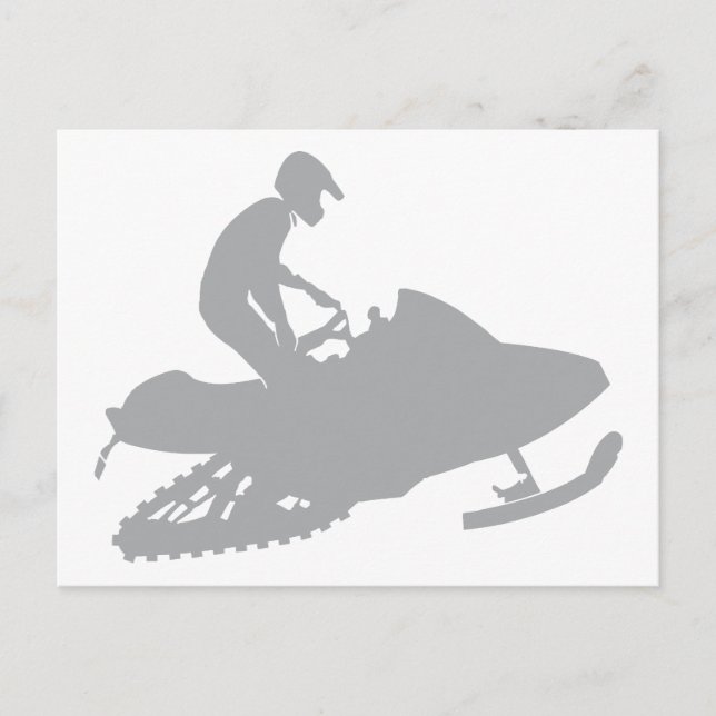 Postal Snowmobiler gris plateado (Anverso)