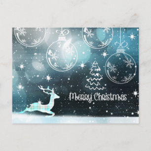 Postal Snowowly Merry Christmas Reindeer