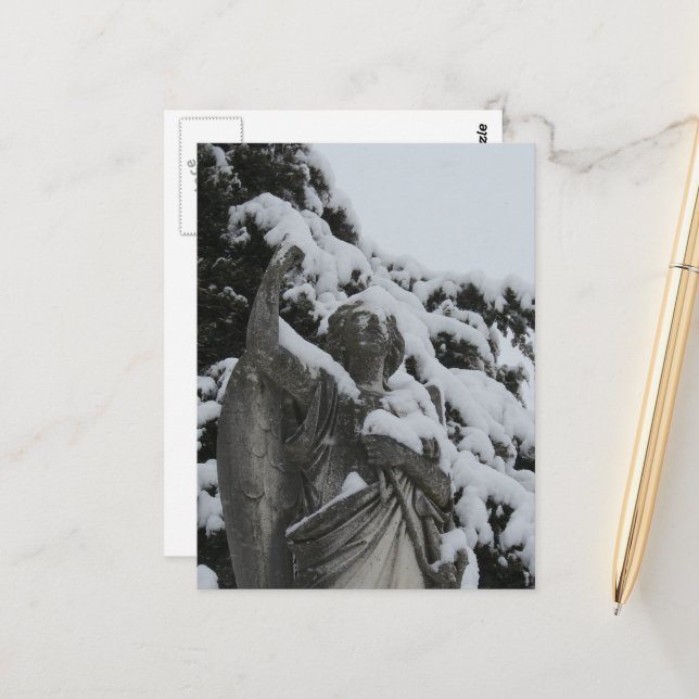 Postal Snowy Angel in Washington, Iowa  (Anverso/Reverso In Situ)