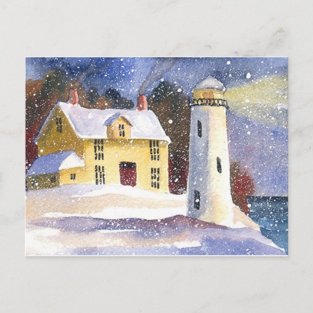 Postal Snowy Lighthouse Winter (Anverso)