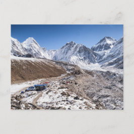 Postal Snowy Mt Everest & Tea House, montañas del Himalay