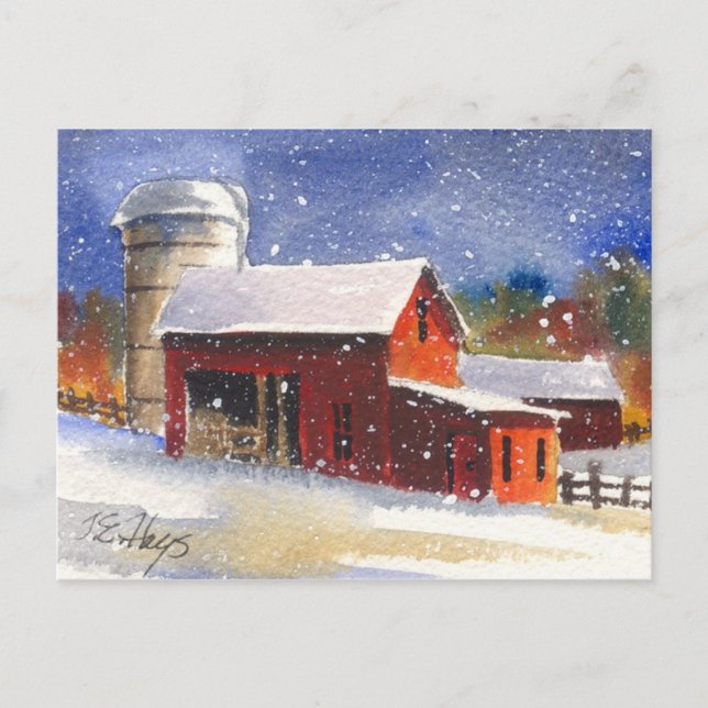 Postal Snowy Pennsylvania Barns (Anverso)