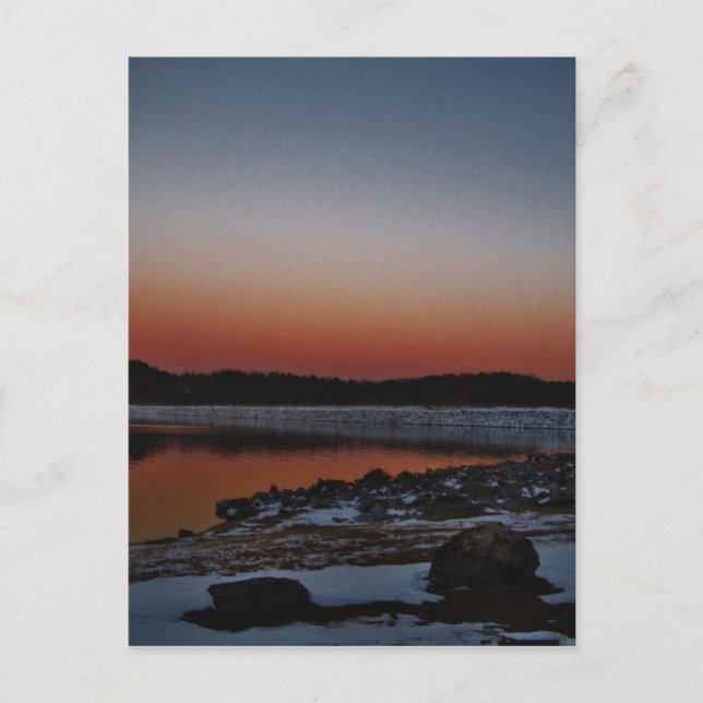 Postal Snowy Sunset en Lake Arrowhead (Anverso)